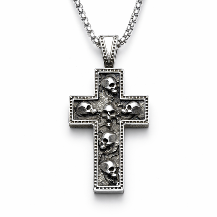 SKULL CROSS NECKLACE
