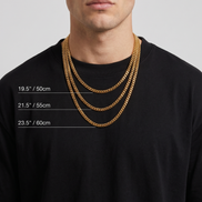 PREMIUM 18K STAINLESS STEEL CUBAN CHAIN 3MM