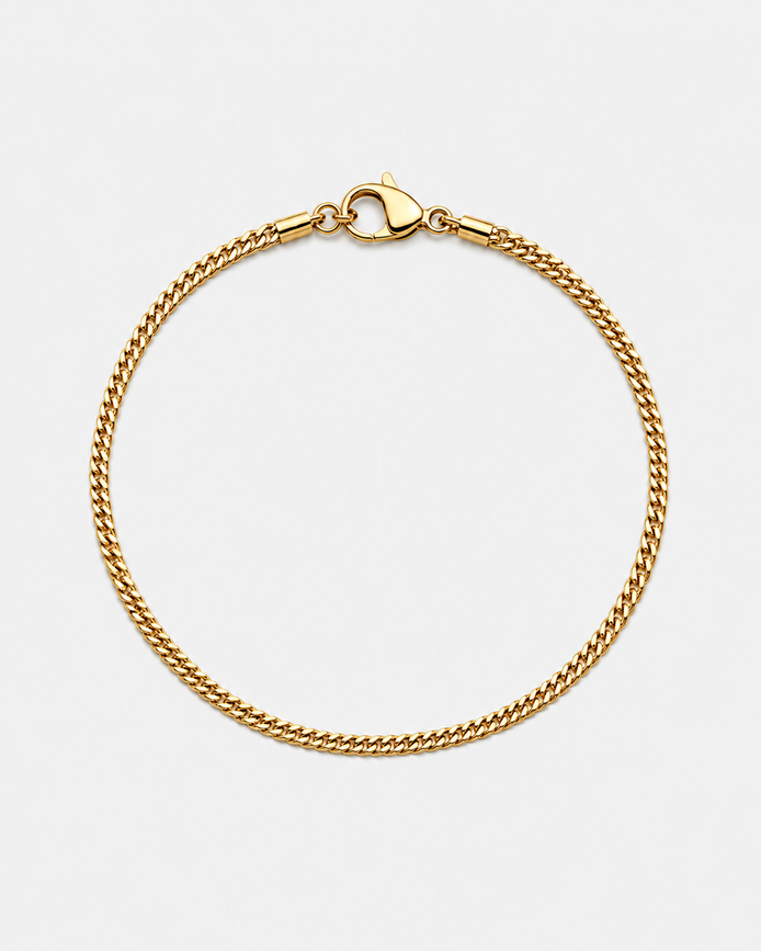 18K STAINLESS STEEL CUBAN BRACELET 3MM