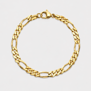 18K STAINLESS STEEL FIGARO BRACELET 3MM