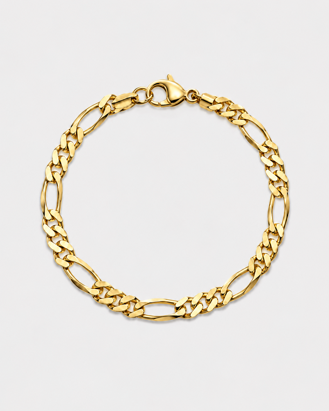 18K STAINLESS STEEL FIGARO BRACELET 3MM