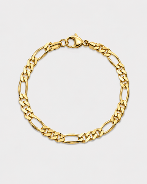 18K STAINLESS STEEL FIGARO BRACELET 3MM