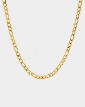 18K STAINLESS STEEL FIGARO CHAIN 3MM
