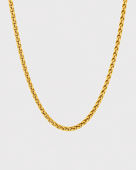 18K STAINLESS STEEL WHEAT CHAIN 3MM