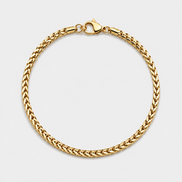 18K STAINLESS STEEL WHEAT BRACELET 3MM