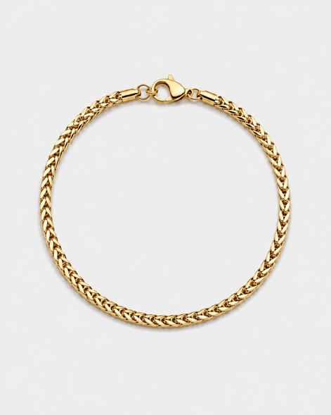 18K STAINLESS STEEL WHEAT BRACELET 3MM