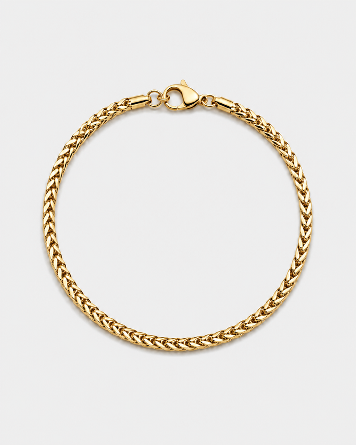 18K STAINLESS STEEL WHEAT BRACELET 3MM