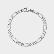 STAINLESS STEEL FIGARO BRACELET 3MM