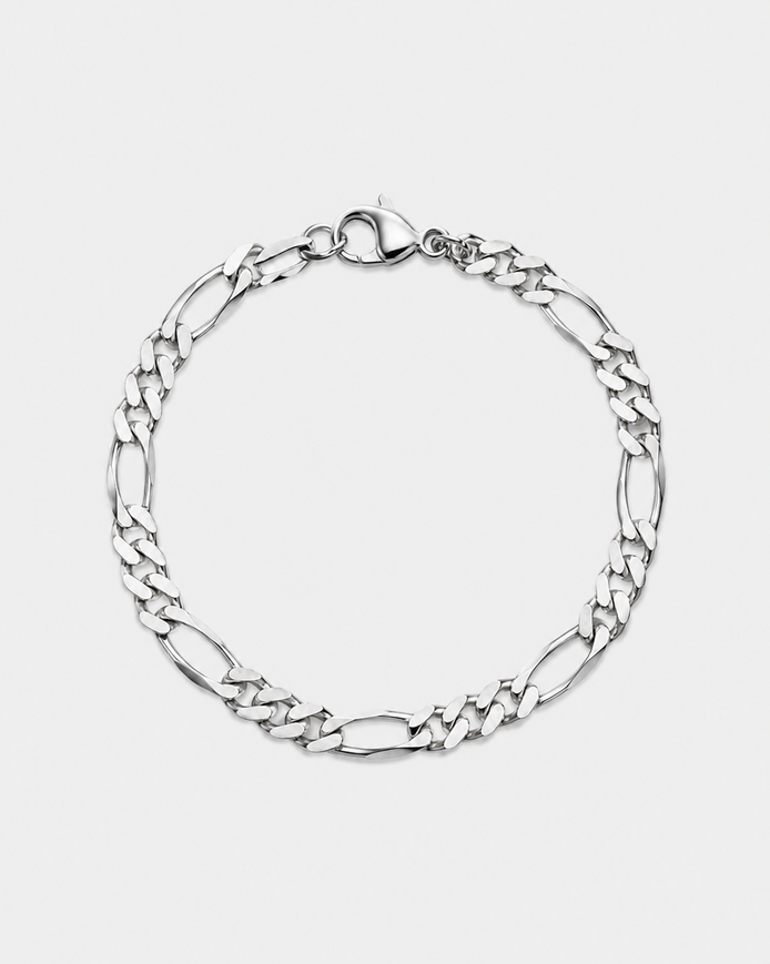 STAINLESS STEEL FIGARO BRACELET 3MM