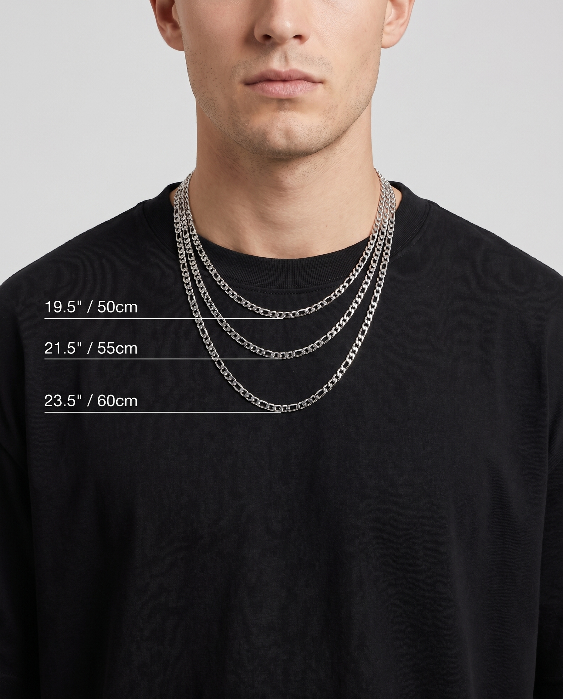 STAINLESS STEEL FIGARO CHAIN 3MM