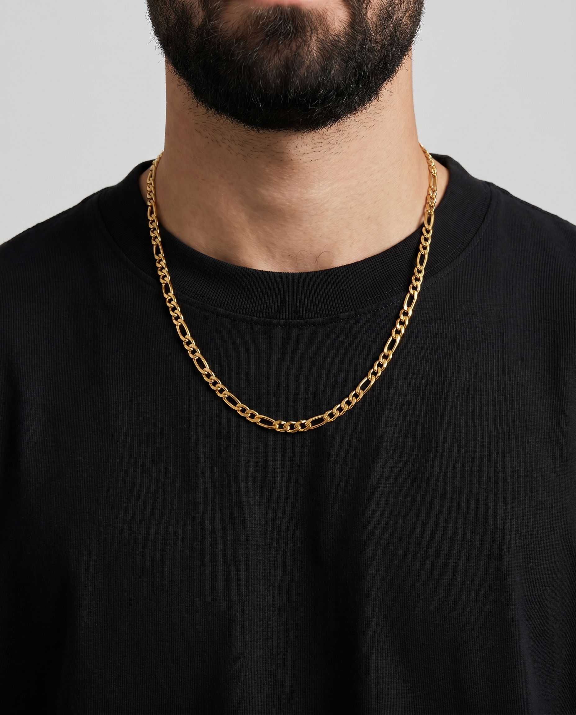 18K STAINLESS STEEL FIGARO CHAIN 3MM