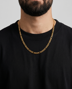 18K STAINLESS STEEL FIGARO CHAIN 3MM