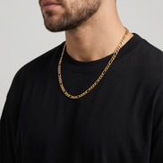 18K STAINLESS STEEL FIGARO CHAIN 3MM