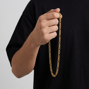 18K STAINLESS STEEL FIGARO CHAIN 3MM