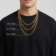 18K STAINLESS STEEL FIGARO CHAIN 3MM