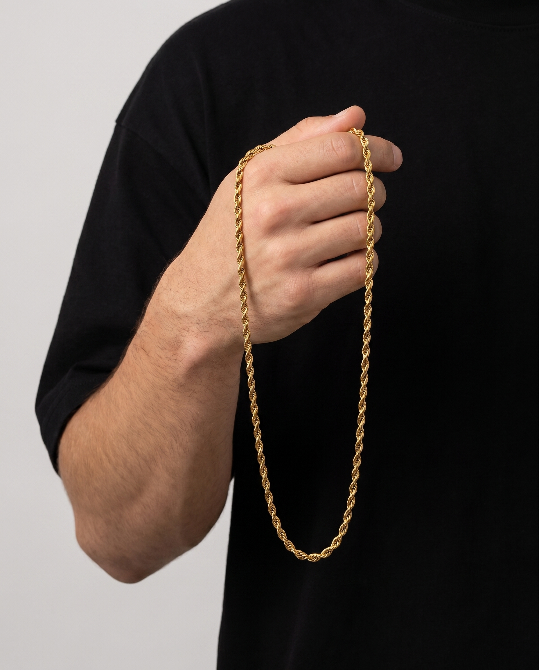 18K STAINLESS STEEL ROPE CHAIN 3MM