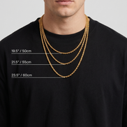 18K STAINLESS STEEL ROPE CHAIN 3MM