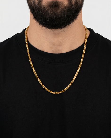 18K STAINLESS STEEL WHEAT CHAIN 3MM