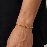 18K STAINLESS STEEL CUBAN BRACELET 3MM