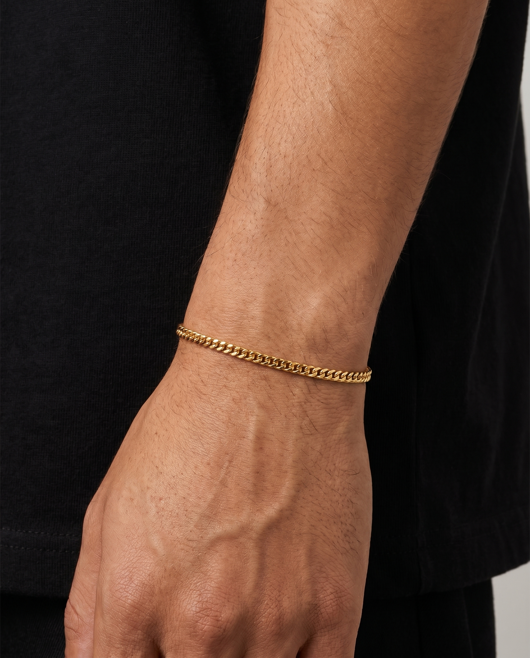 18K STAINLESS STEEL CUBAN BRACELET 3MM
