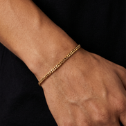 18K STAINLESS STEEL CUBAN BRACELET 3MM