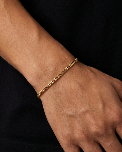 18K STAINLESS STEEL CUBAN BRACELET 3MM