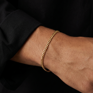 18K STAINLESS STEEL CUBAN BRACELET 3MM