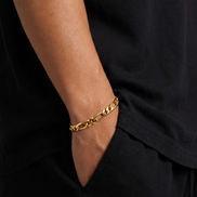 18K STAINLESS STEEL FIGARO BRACELET 3MM