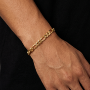 18K STAINLESS STEEL FIGARO BRACELET 3MM