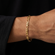 18K STAINLESS STEEL FIGARO BRACELET 3MM