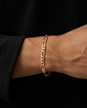18K STAINLESS STEEL FIGARO BRACELET 3MM