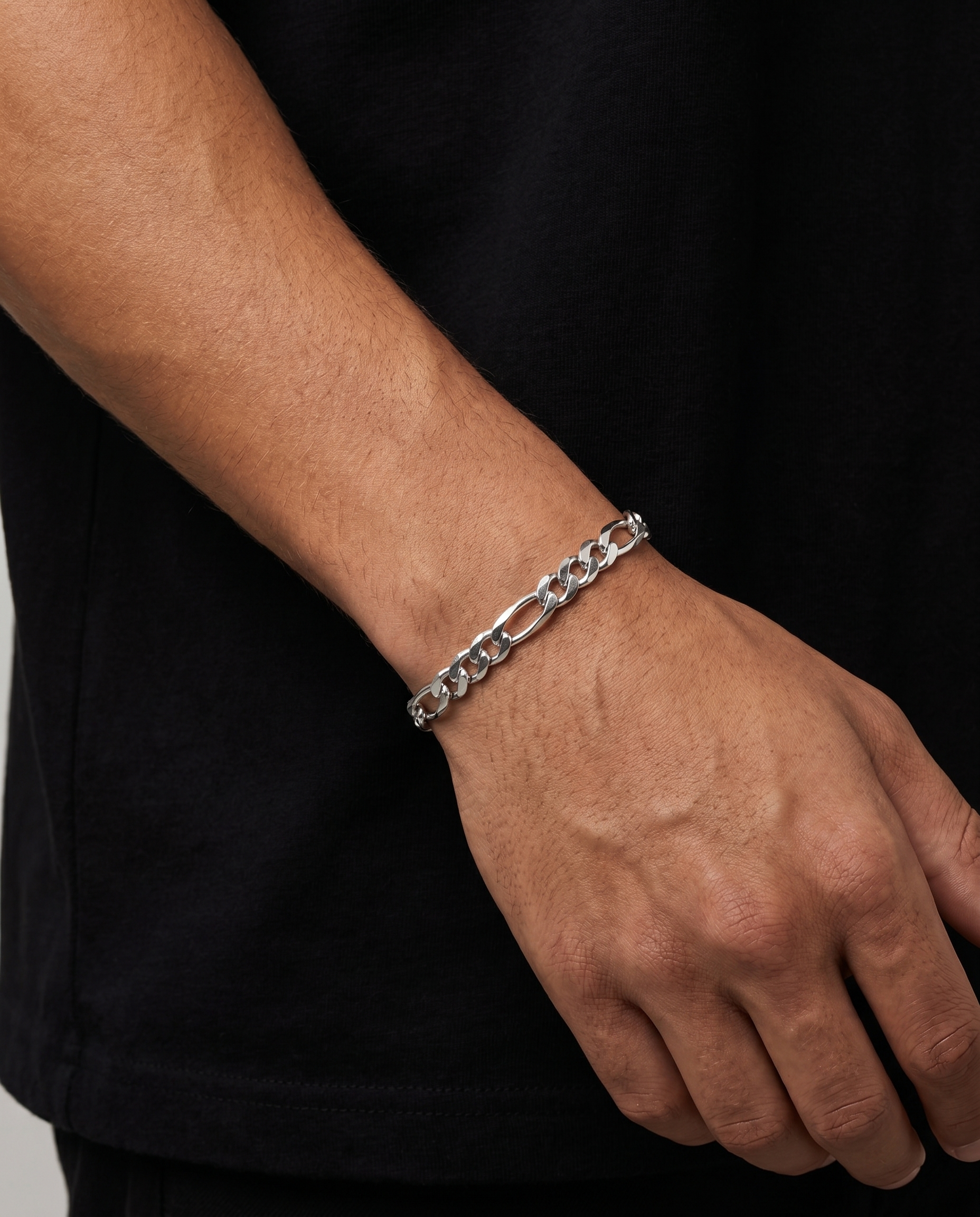 STAINLESS STEEL FIGARO BRACELET 3MM