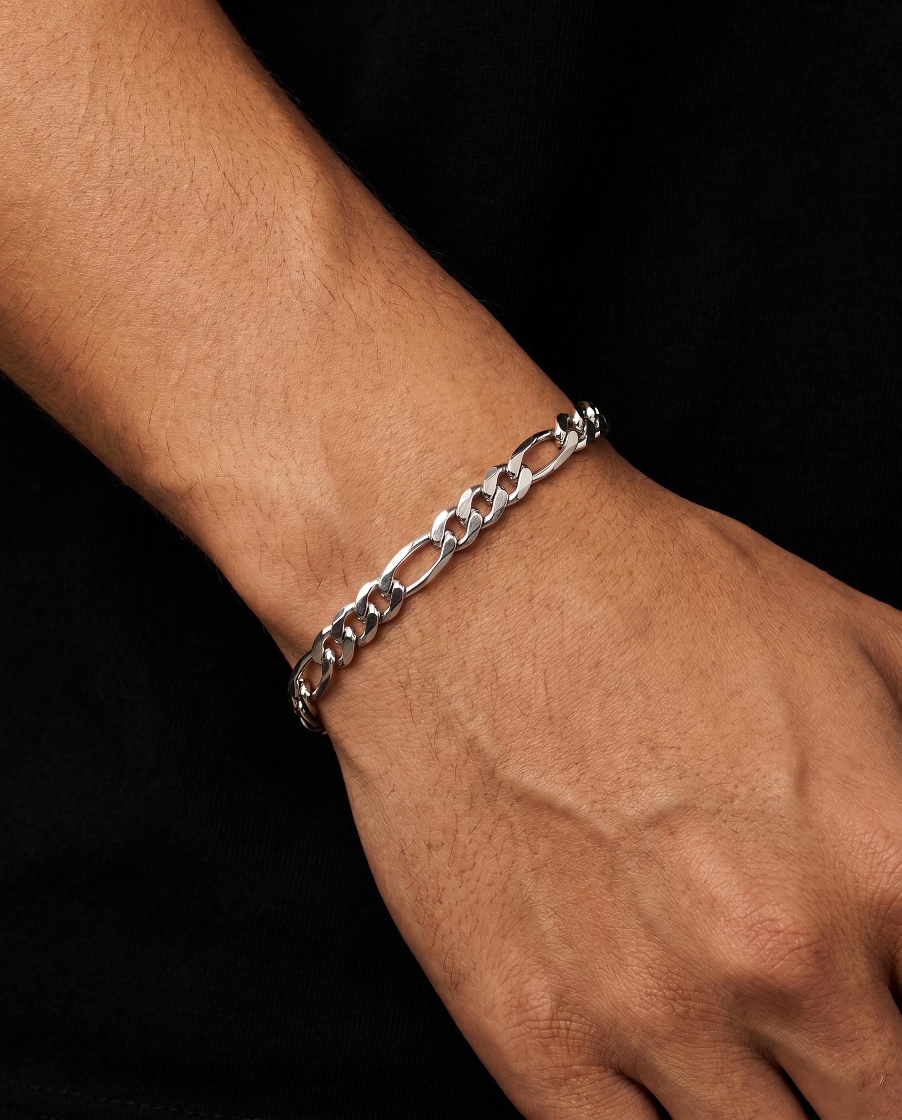 STAINLESS STEEL FIGARO BRACELET 3MM