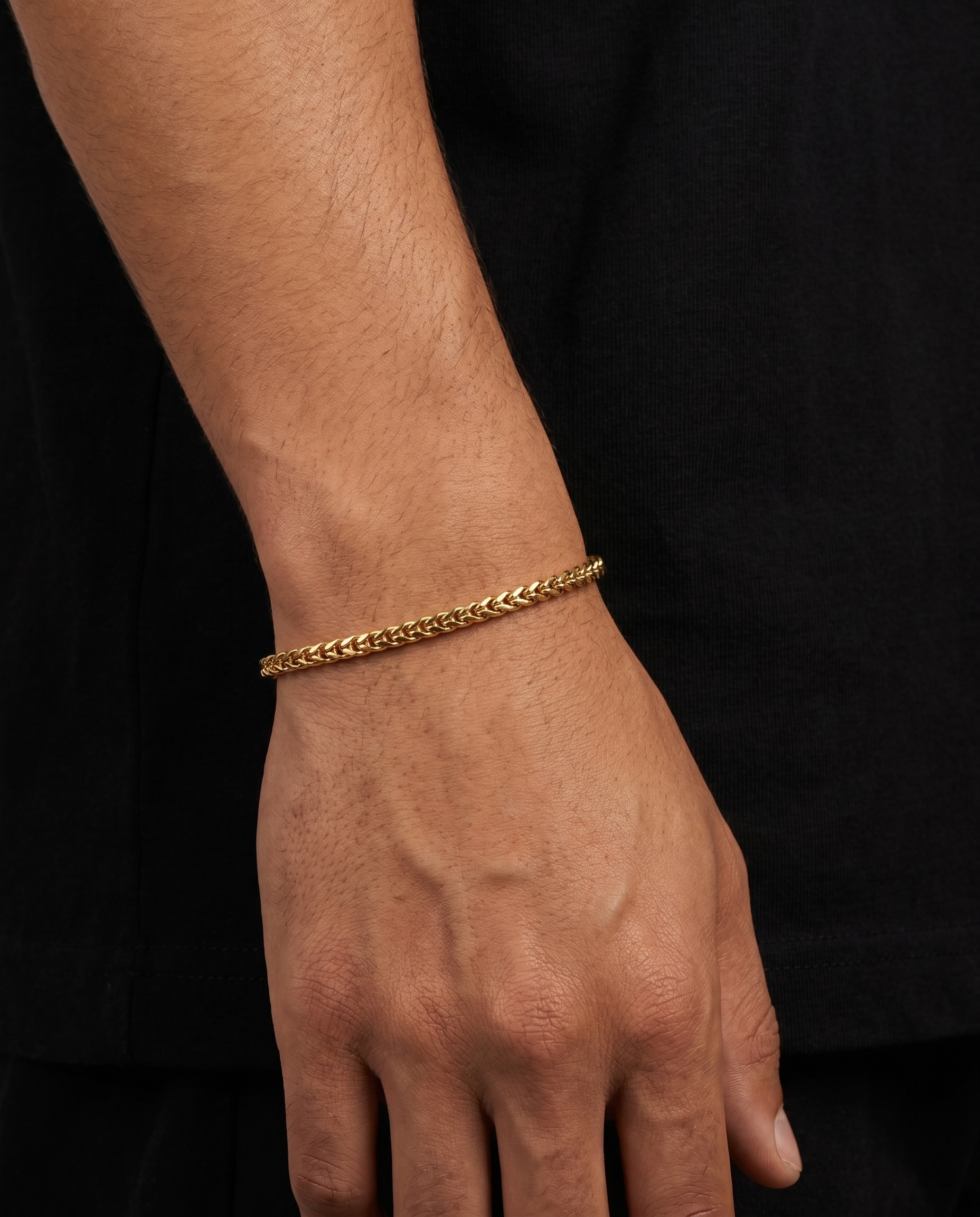 18K STAINLESS STEEL WHEAT BRACELET 3MM