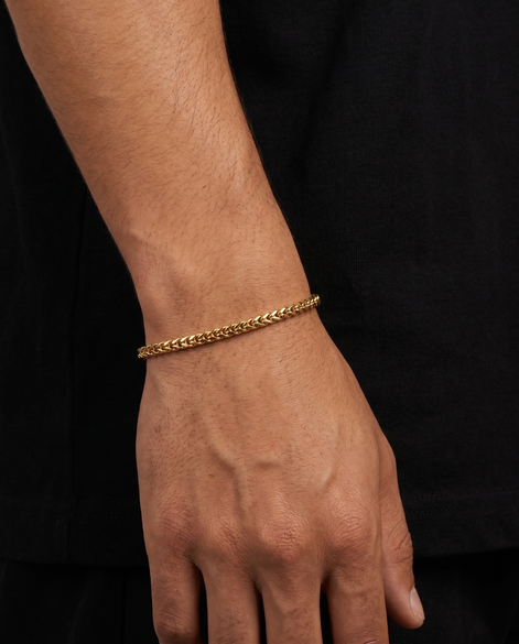 18K STAINLESS STEEL WHEAT BRACELET 3MM