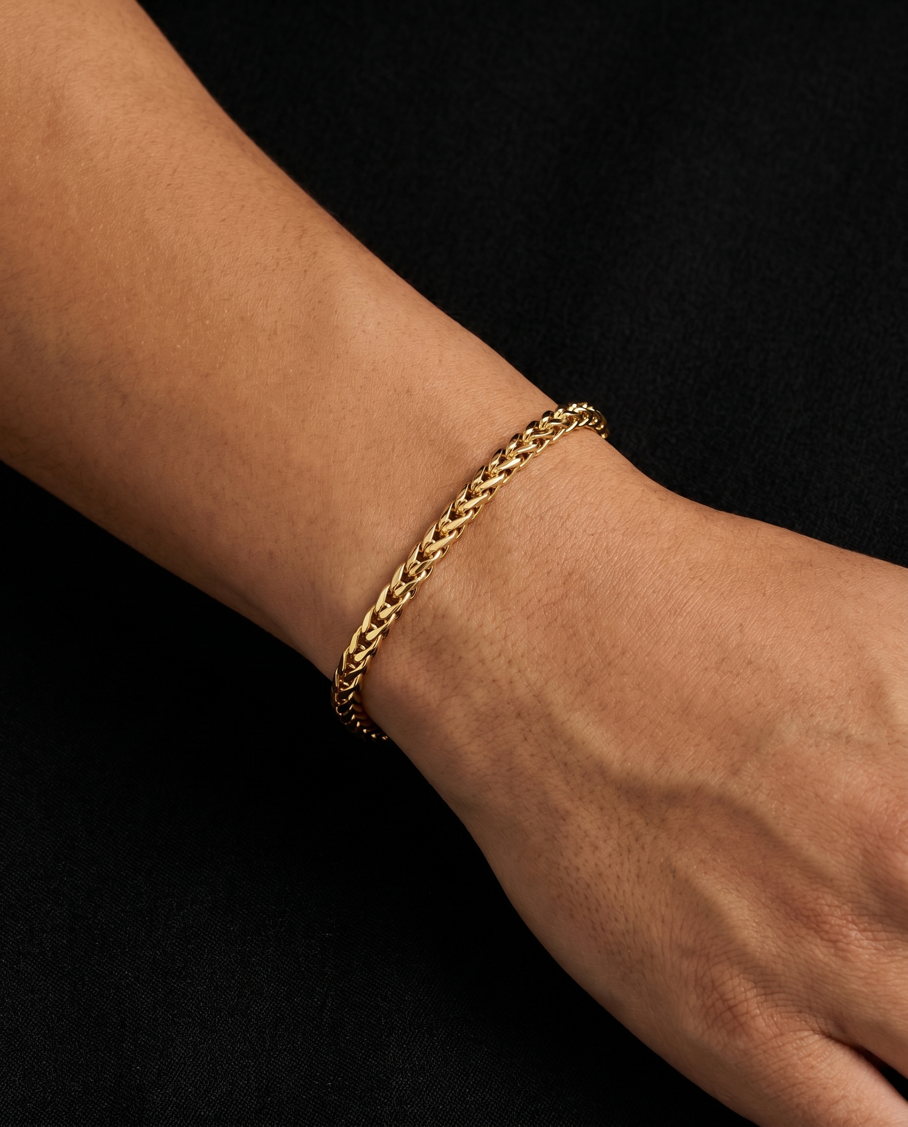 18K STAINLESS STEEL WHEAT BRACELET 3MM