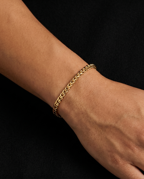 18K STAINLESS STEEL WHEAT BRACELET 3MM
